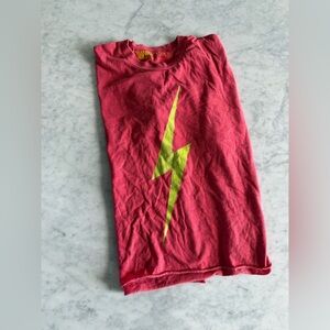Aviator Nation Cropped Lightning Bolt Tee Super Soft Graphic Top